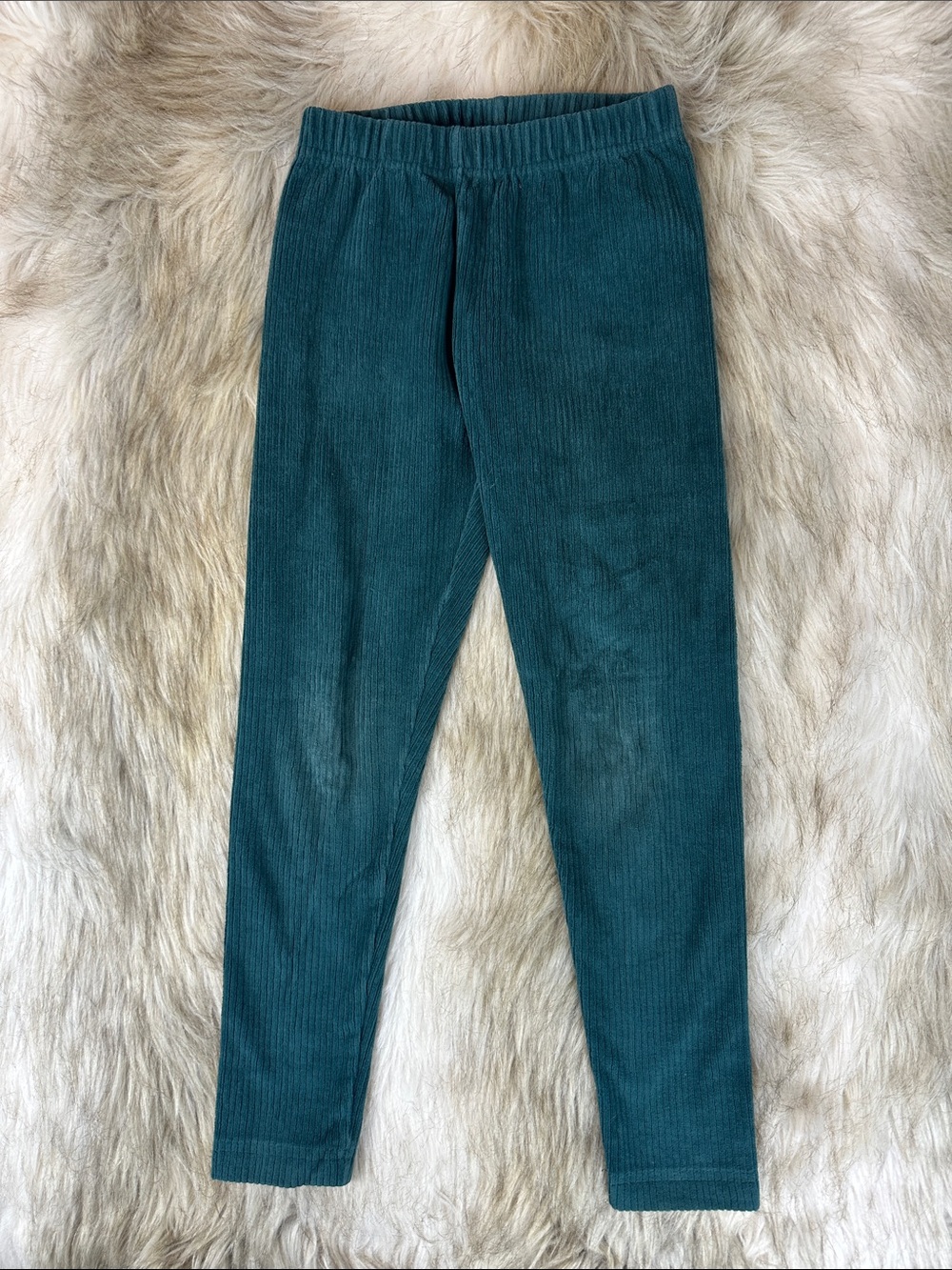 Hanna Andersson Teal Ribbed Leggings Girls Size 120 US 6-7